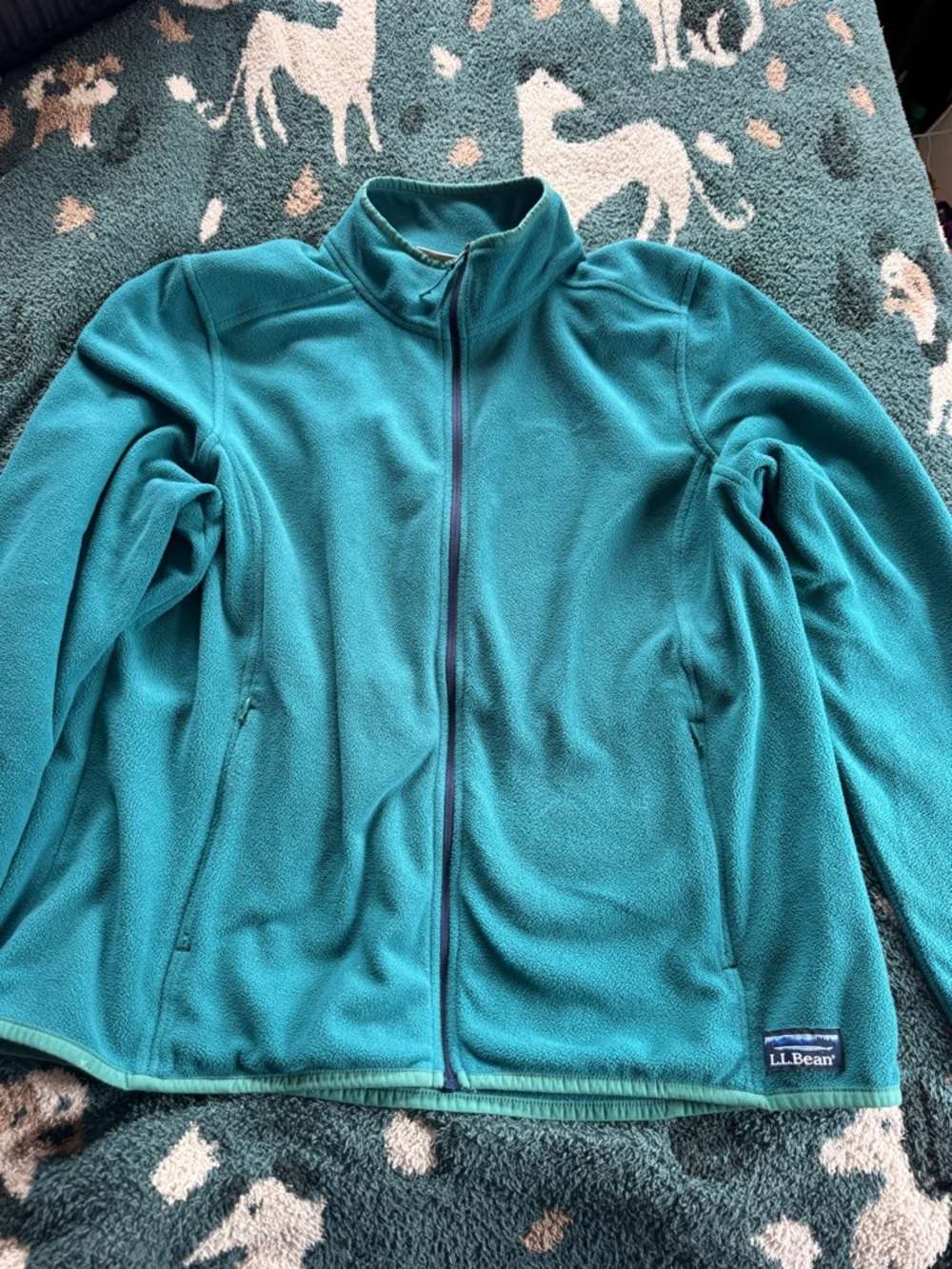 L.L.Bean Teal Lightweight Fleece Full-Zip Jacket- Women’s XL Petite